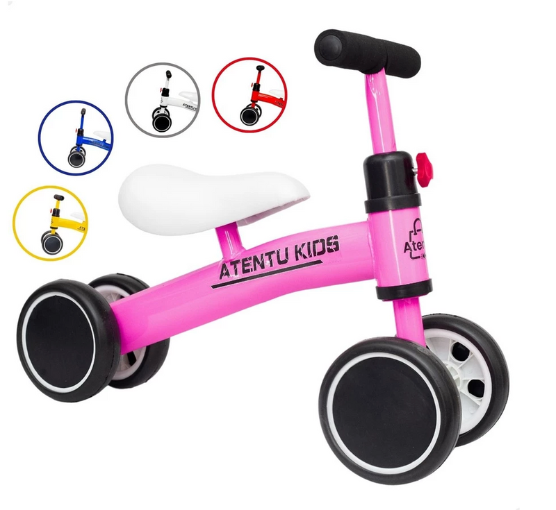 Bicicleta De Equilíbrio Andador Infantil Sem Pedal 4 Rodas