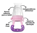 CHUPETA MORDEDOR ALIMENTADORA PARA INTRODUÇÃO ALIMENTAR DE SILICONE PARA PAPINHA E FRUTAS