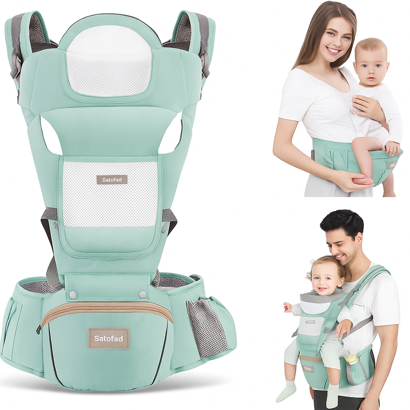 Canguru Para Bebê 0-3 Anos Ergonômico 3 Em 1 Estilo Canguru Frontal Infantil Hipseat